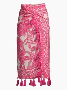 FARM Rio Tropical Woodcut Tassel Pareo